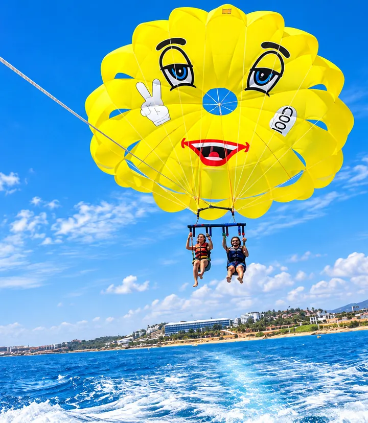 Speedboat parasailing